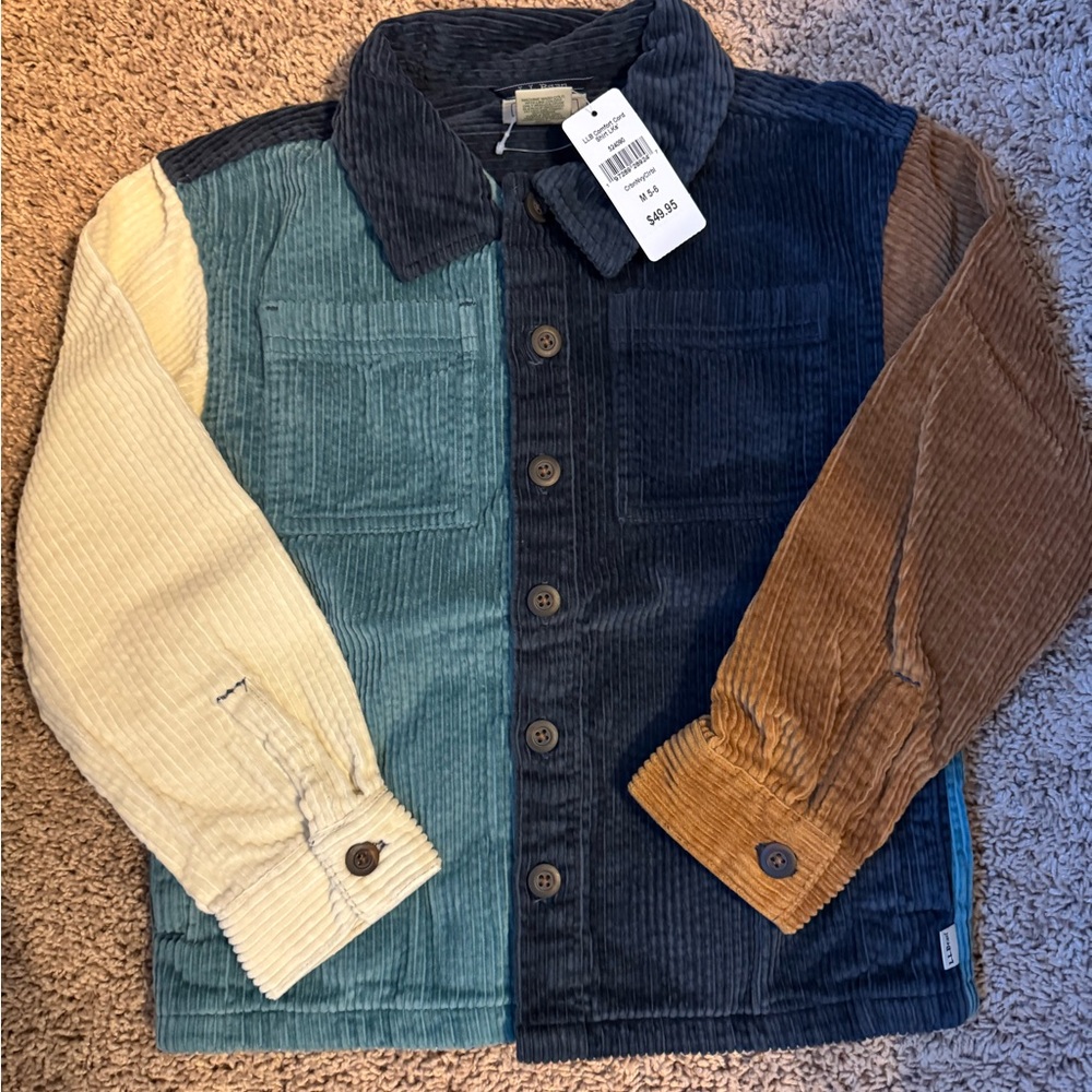 Colorblock Corduroy Kids Jacket